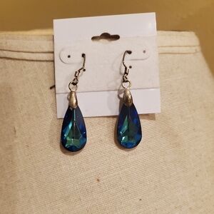 Elegant Blue Teardrop Earrings